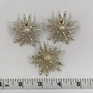 Beautiful Vintage Emmons Clip on Earrings and Pin Brooch